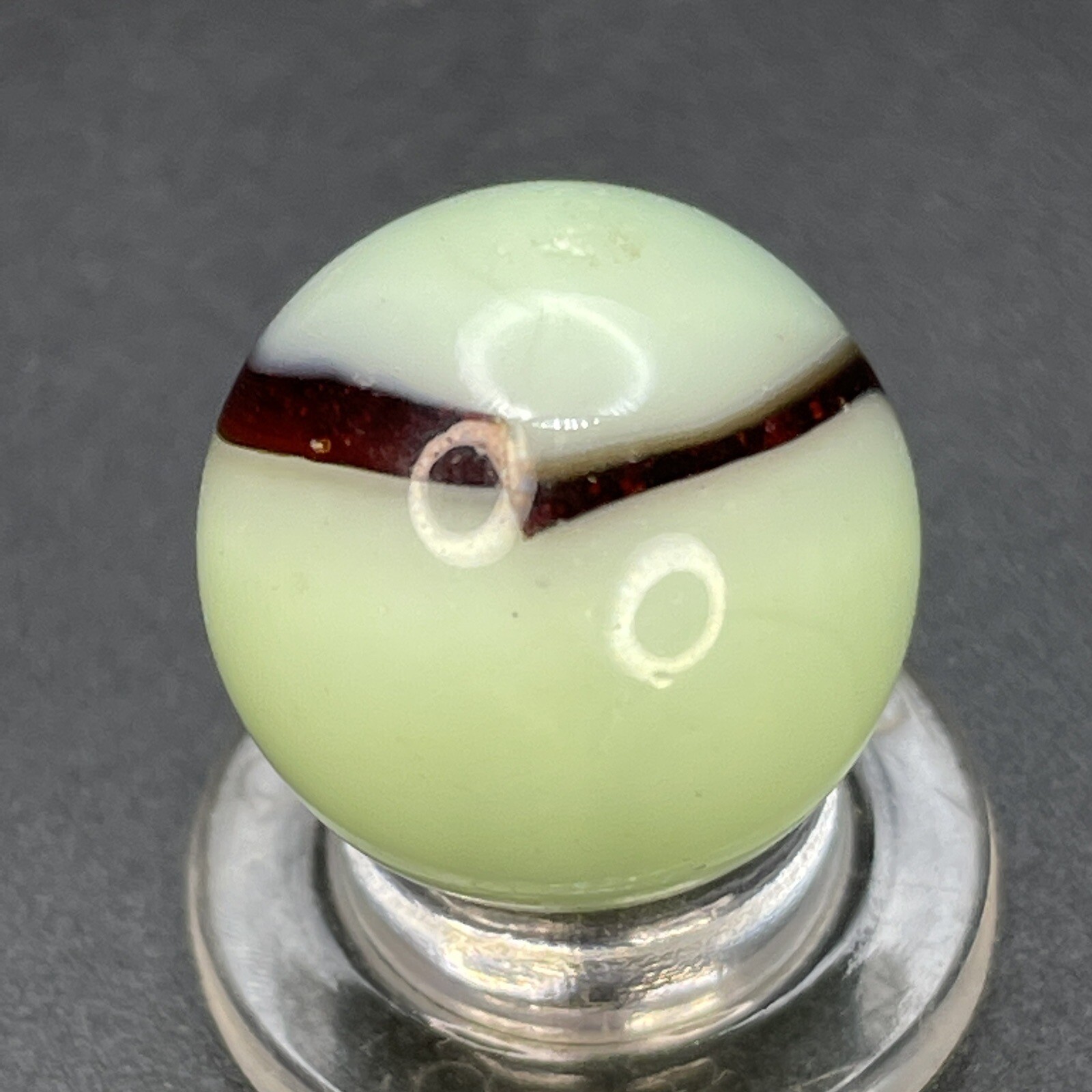 UV Active Blood Red Striped Peltier Or Kokomo Marble Vintage Marbles 0.629”