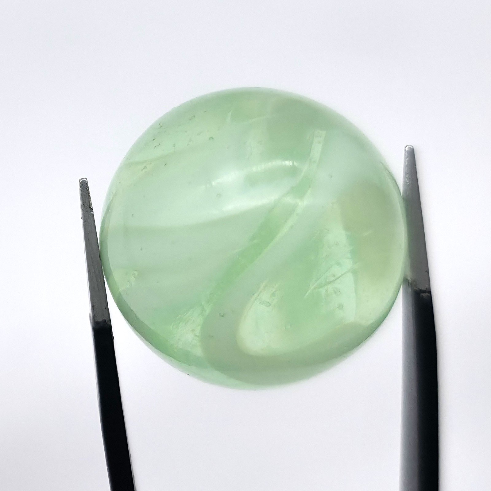 Light Green Swirl Vaseline Old Machine-Made Marble Glows under a Blacklight 5/8”