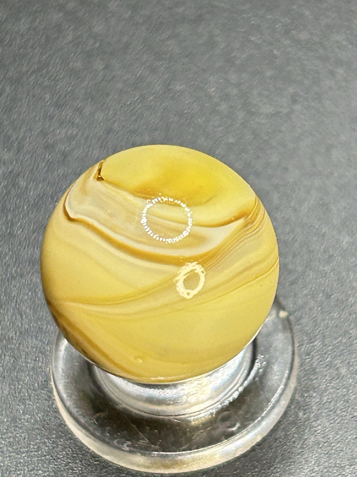Vintage MF Christensen 9 & Tail Single Seam Slag Marble 0.669”