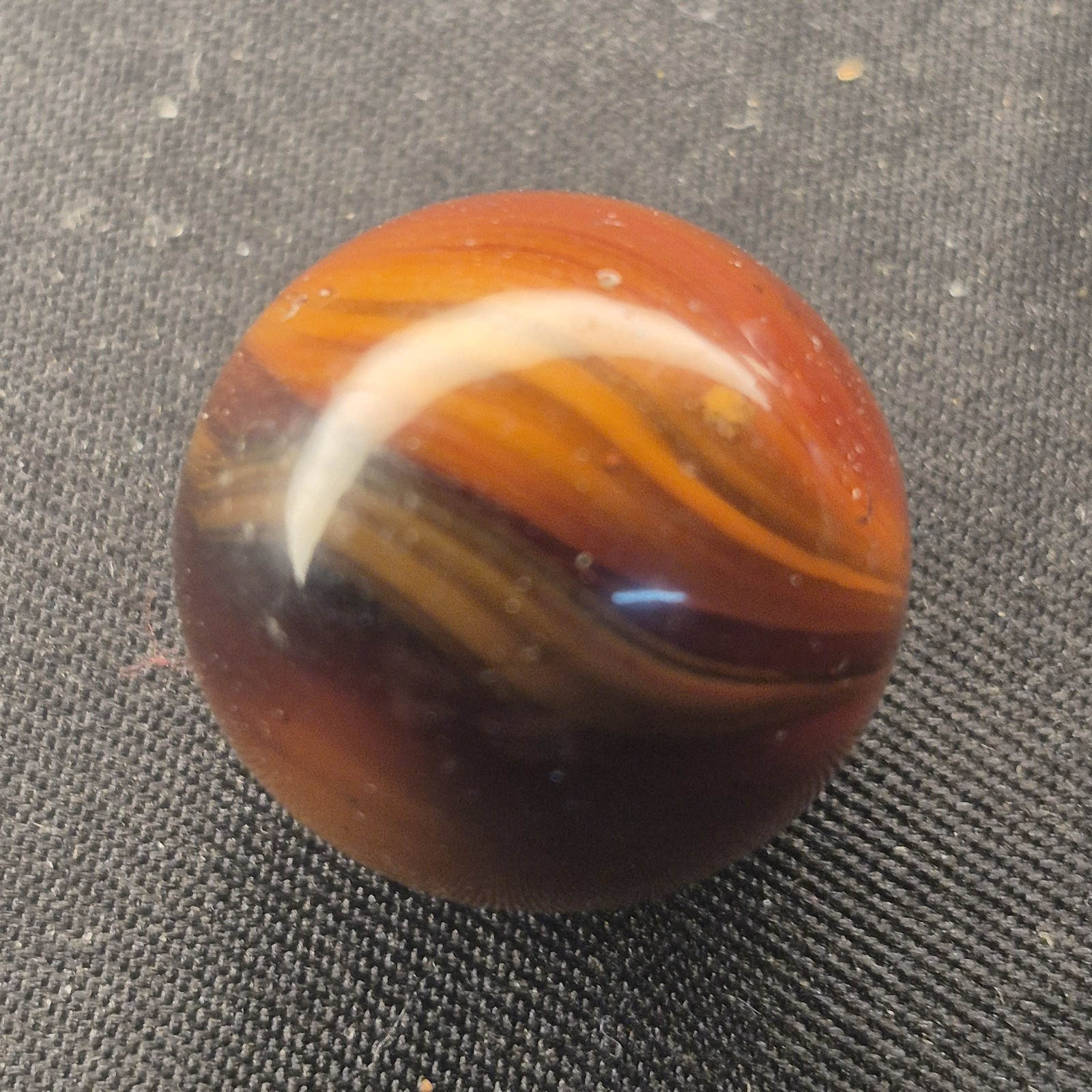 Vitro Agate Marble Amber Patch Ribbon .640 Glass Translucent