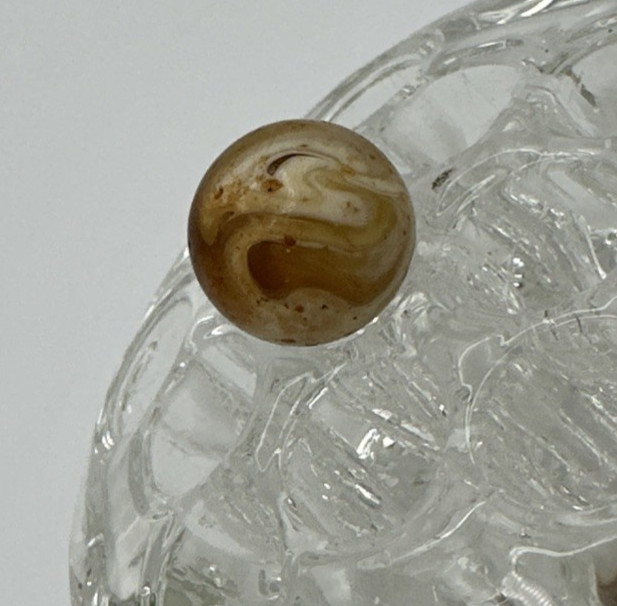 M F Christensen Amber Slag 21/32″ Pre-1943 UV Marble Vintage
