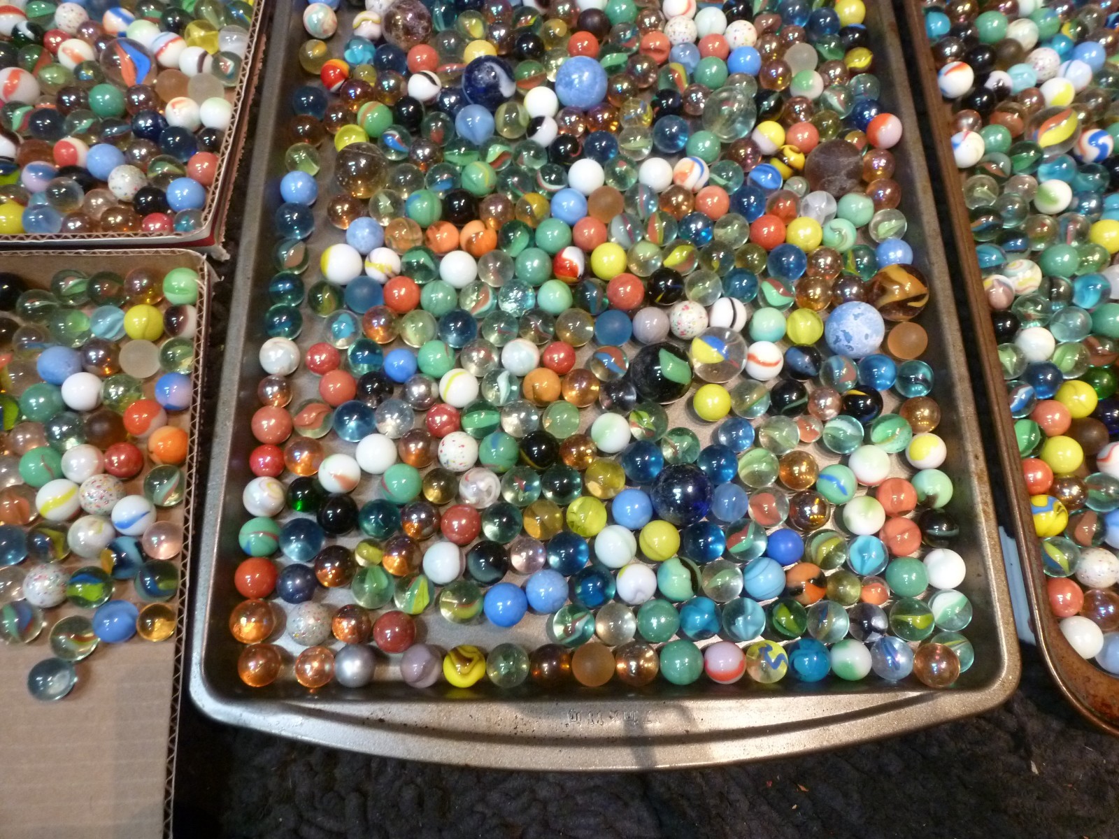 23 pounds Vintage Old Marbles Collection Akro? Peltier? Vitro? UV Glow