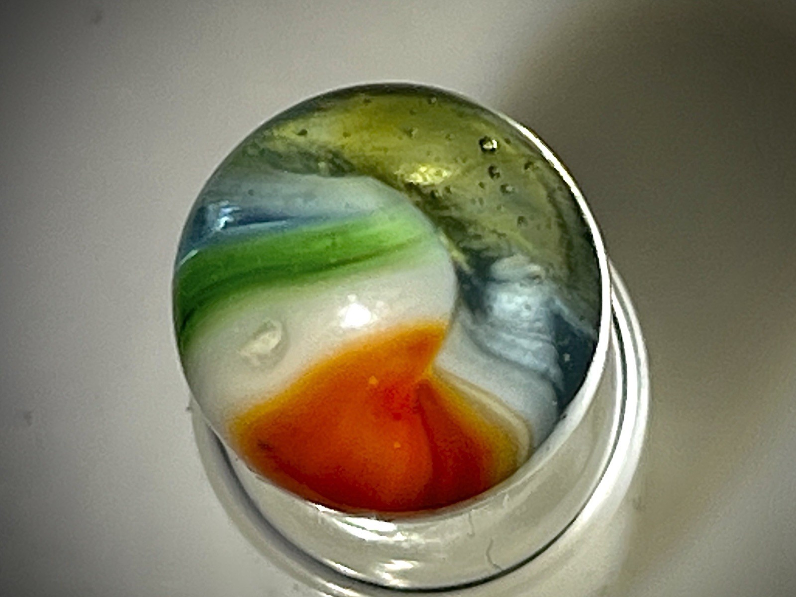 Lot of 3 Vintage Vitro Agate Tri-lite Elite Marbles