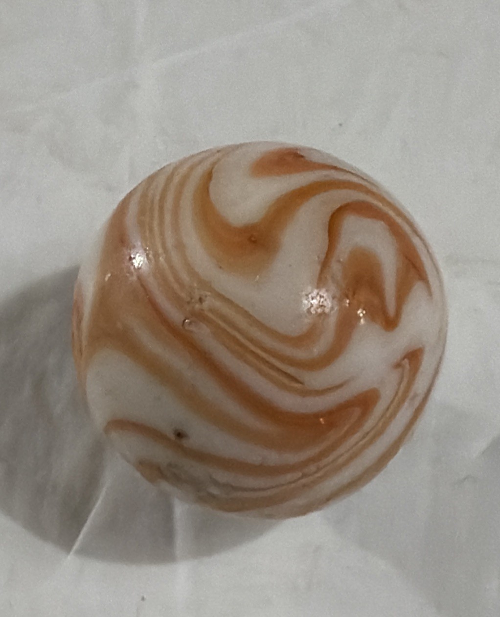 Alley Agate Orange And White Swirl 0.64 Fair Condition