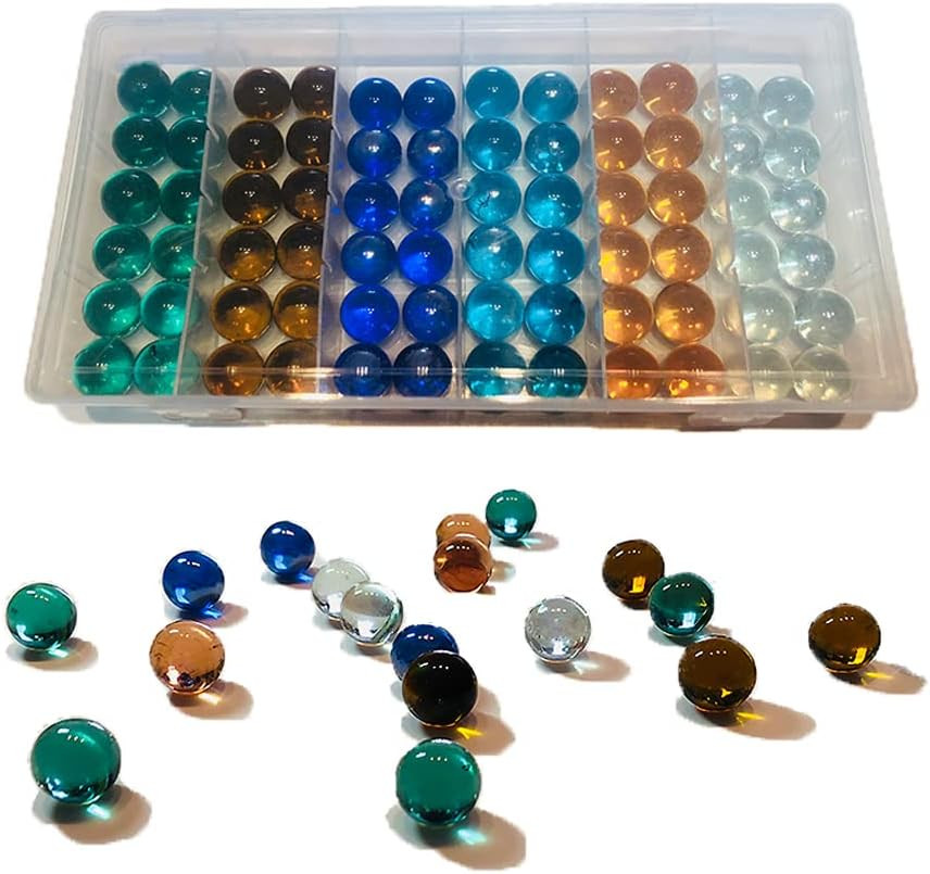 72 PCS Marbles for Kids, 6 Colors Glass Marbles Bulk for Marble Games Marble Run
