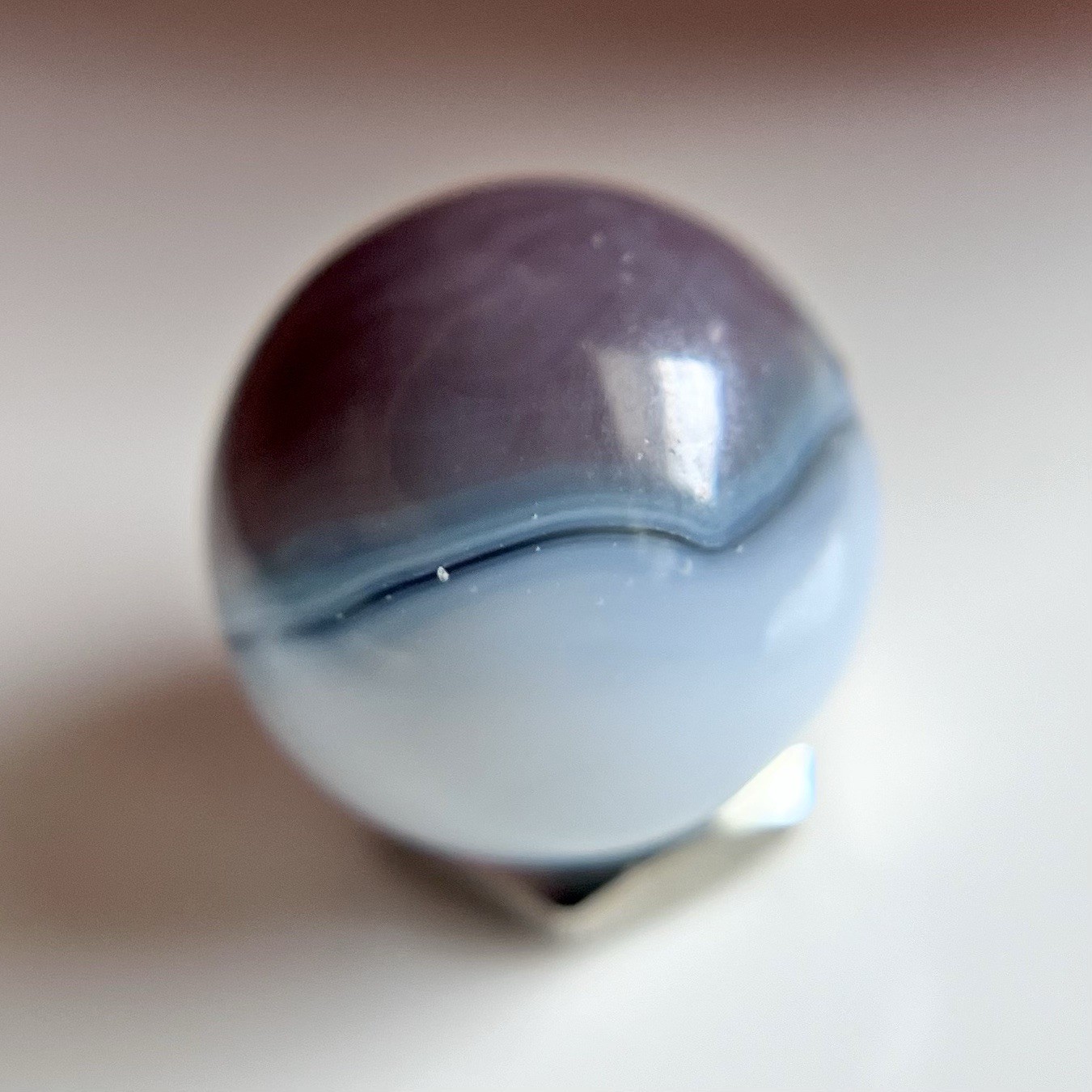 💜HTF Vitro Agate Conqueror Lavender Brushed Patch Marble NM+ .62”