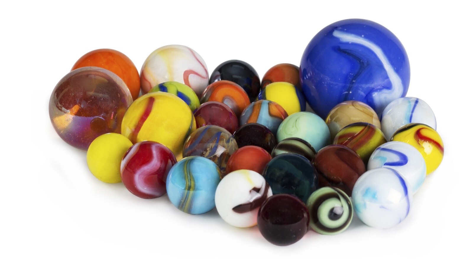 8 Oz Glass Marbles – Assorted Sizes – Mix of Beautiful Colors and Styles