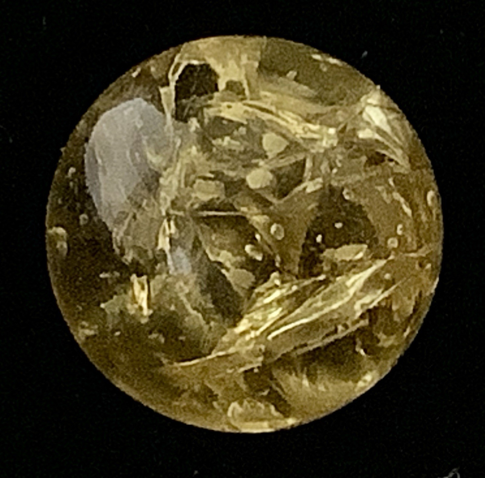 Vintage Estate Gold Vitro Crackle Glass Marble 8/16” Bubbles