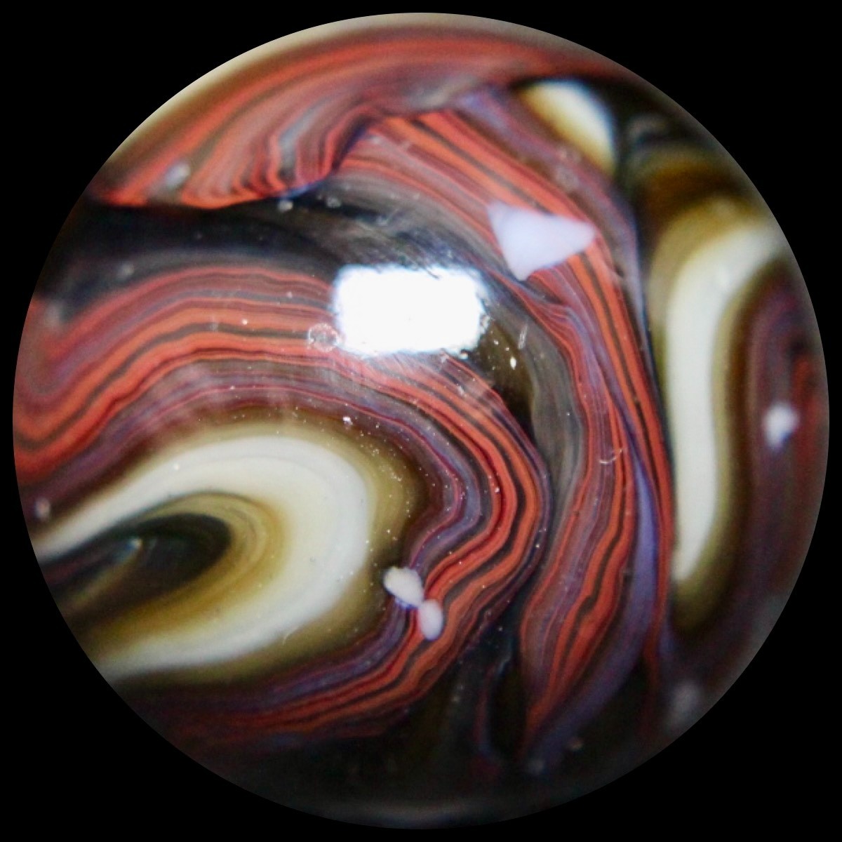 JABO Gold Medal Marble Collector Series: Big Chocolate Raspberry Guinea 0.763″