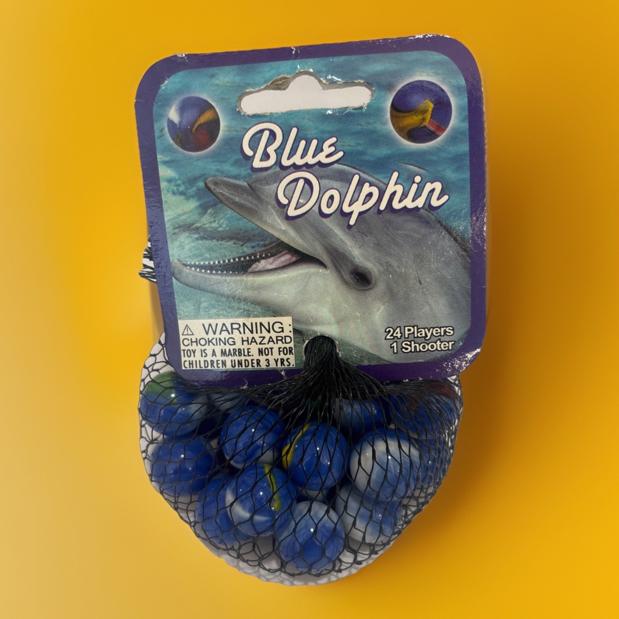 Blue Dolphin Mega Marbles Net Bag 24 Players 1 Shooter Retired Set (2004-2006)