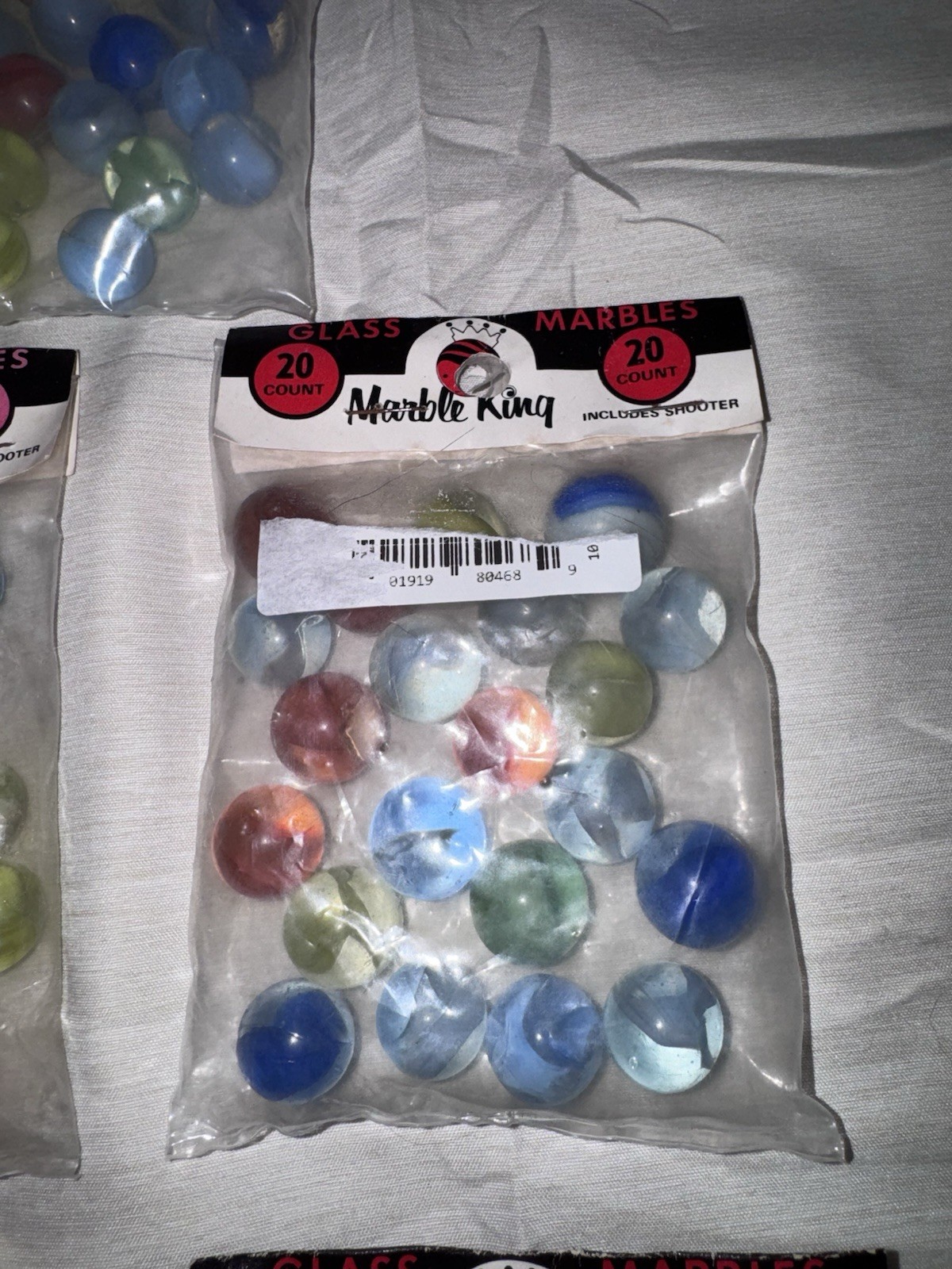 9x Vintage Marble King Marbles 20 Per Pack – 180 Total Glow Cats Eye Shooter