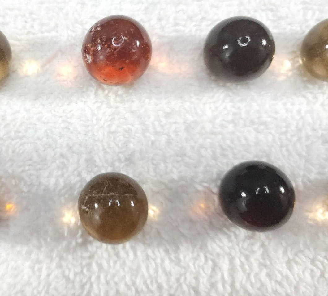 LOT OF 10 VINTAGE BEAUTIFUL BOULDER SHOOTER 3/4 7/8 CLEARIE MARBLES 1970S 1980S