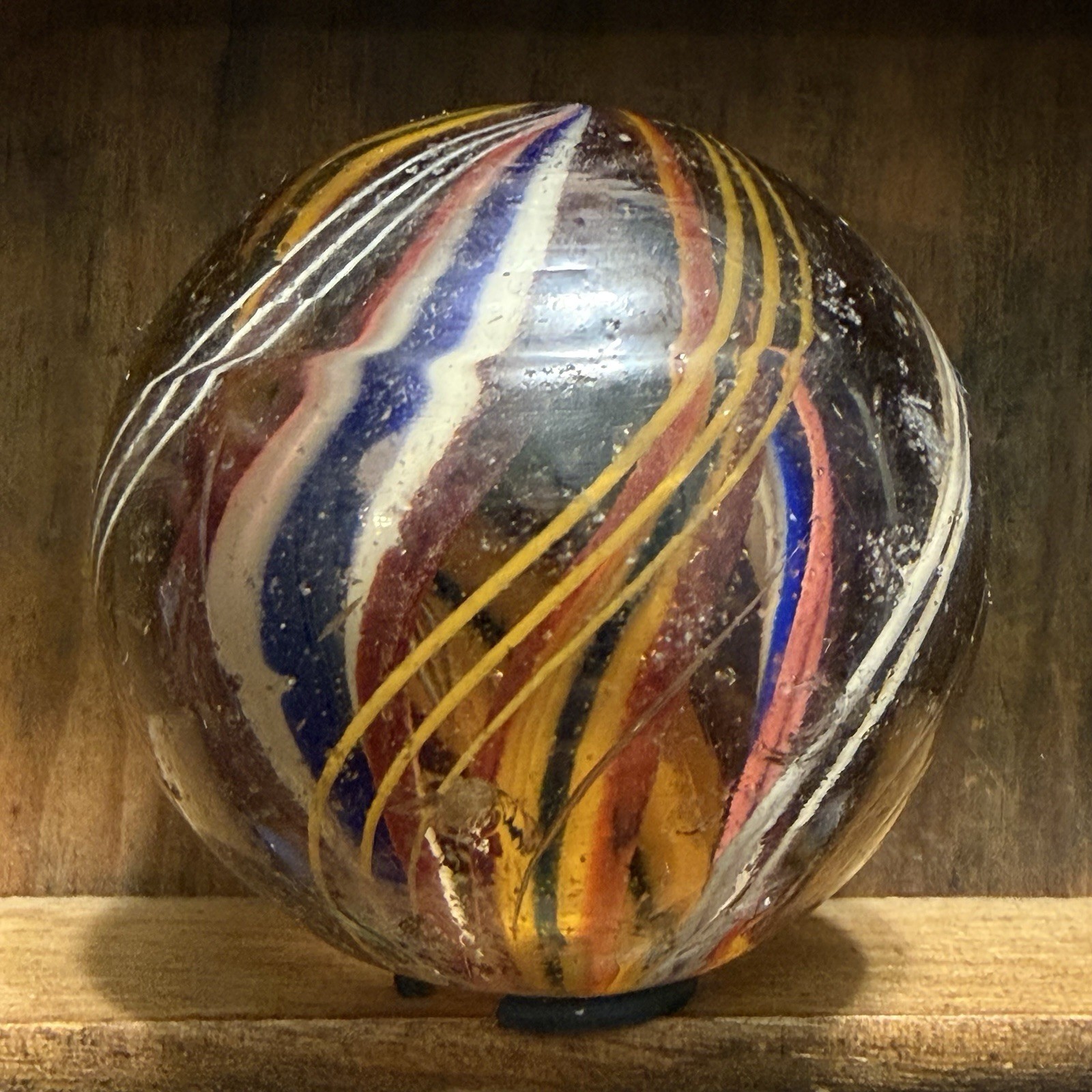 Large Antique German Handmade Divided Core Marble 1-25/32” Near Mint | 323