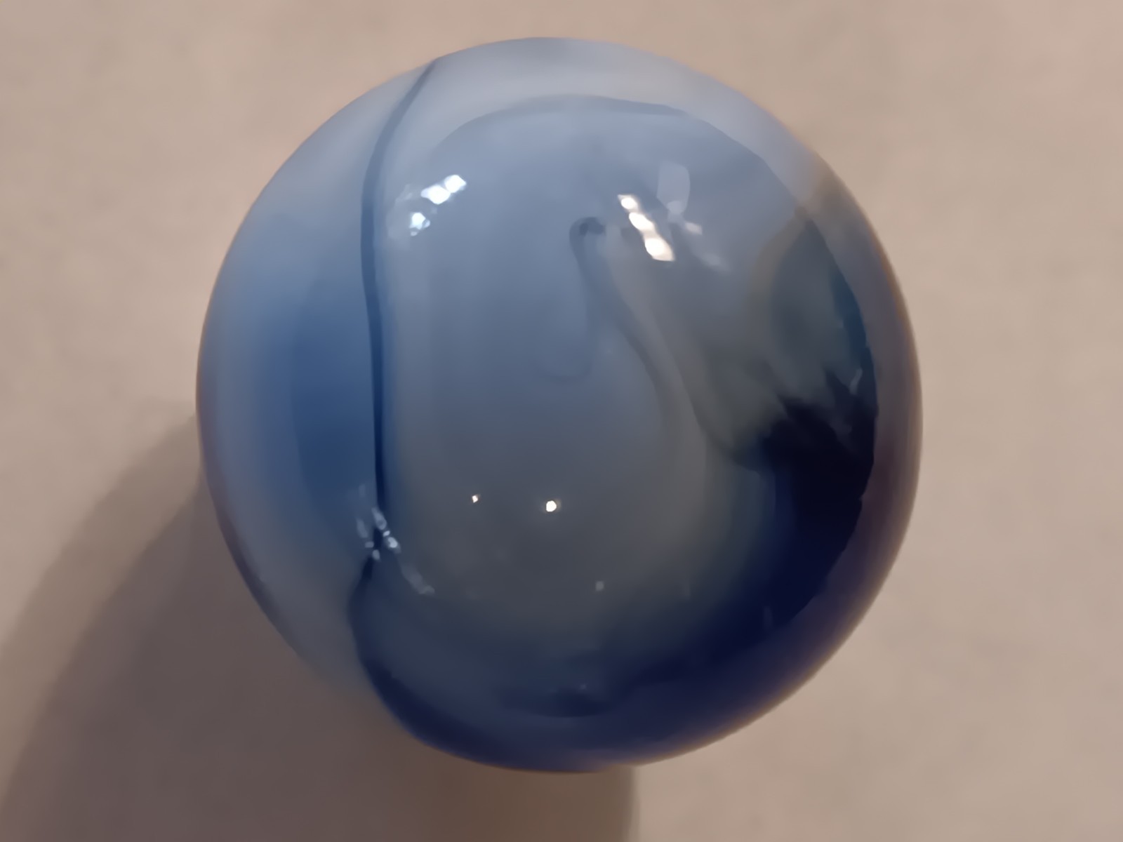 Blue Swirl Glass Toy Marbles Set of 2, Swirl Style, .94 inches each. Mint