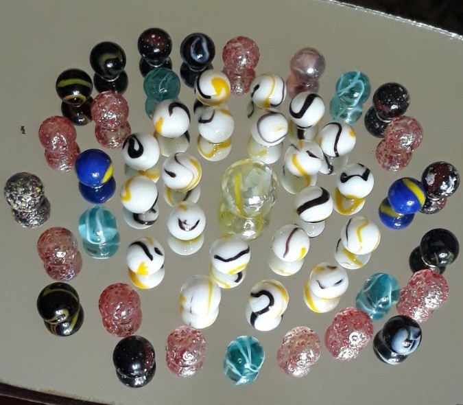 New (2025) in Bag 50 Traditional Marbles 49+1 Shooter 100% Glass Made In Mexico