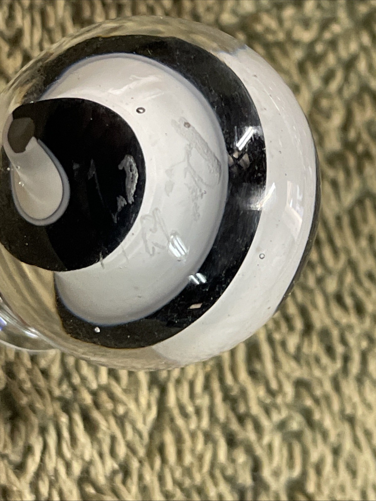 Handmade Contemporary Glass Art Marble 1” Spiral Dichroic Swirl