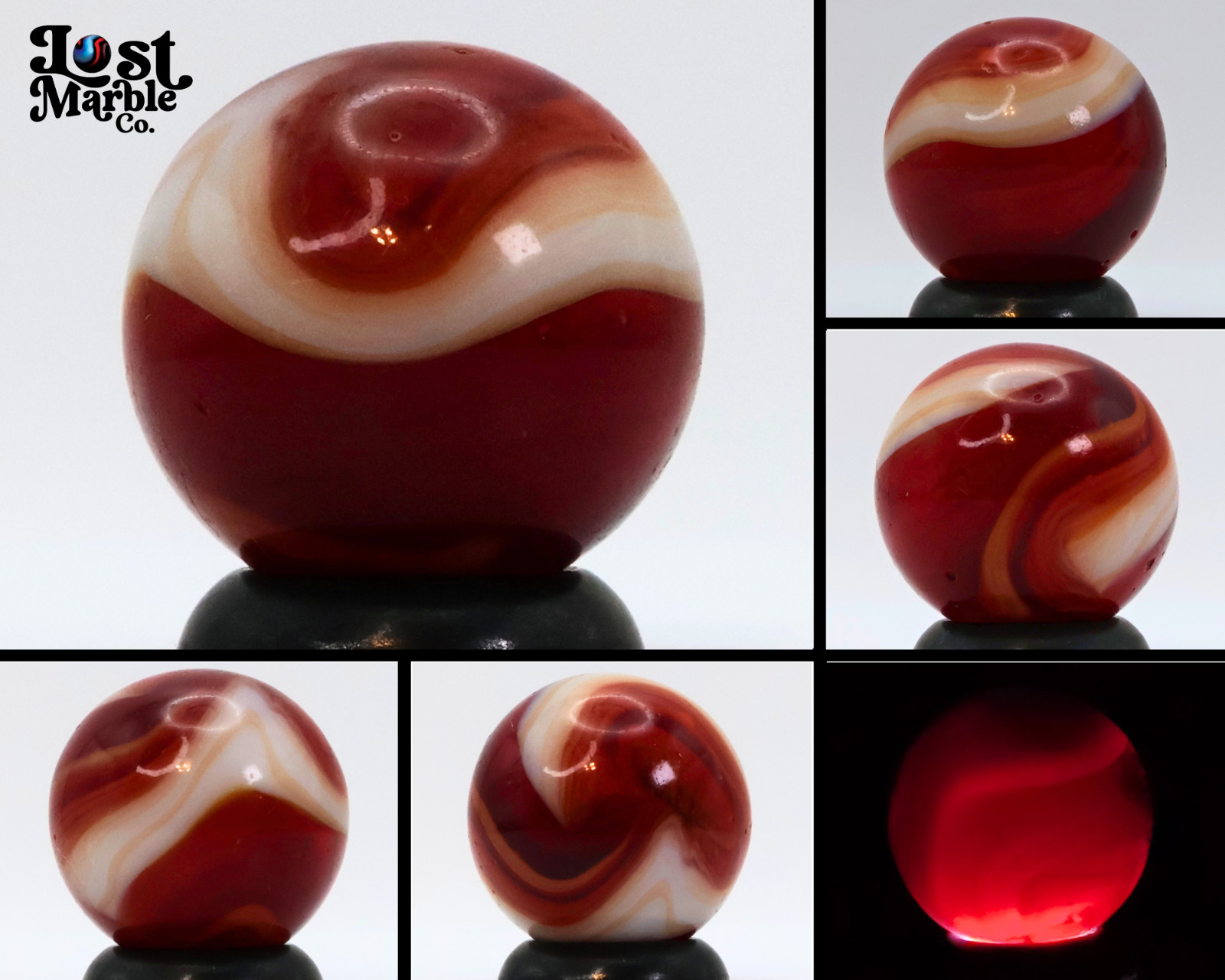 5/8″ Akro Agate Special Corkscrew Ruby Red UV NM+