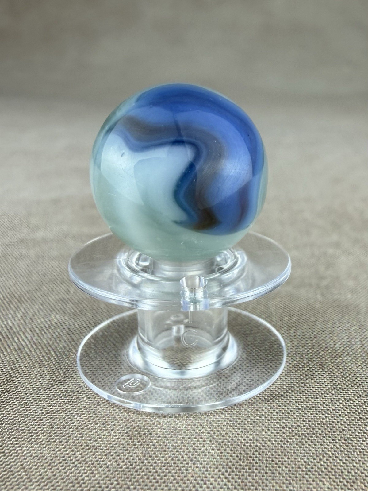Vintage Marble Vitro Agate Blue Conqueror Unique Swirl 0.63”