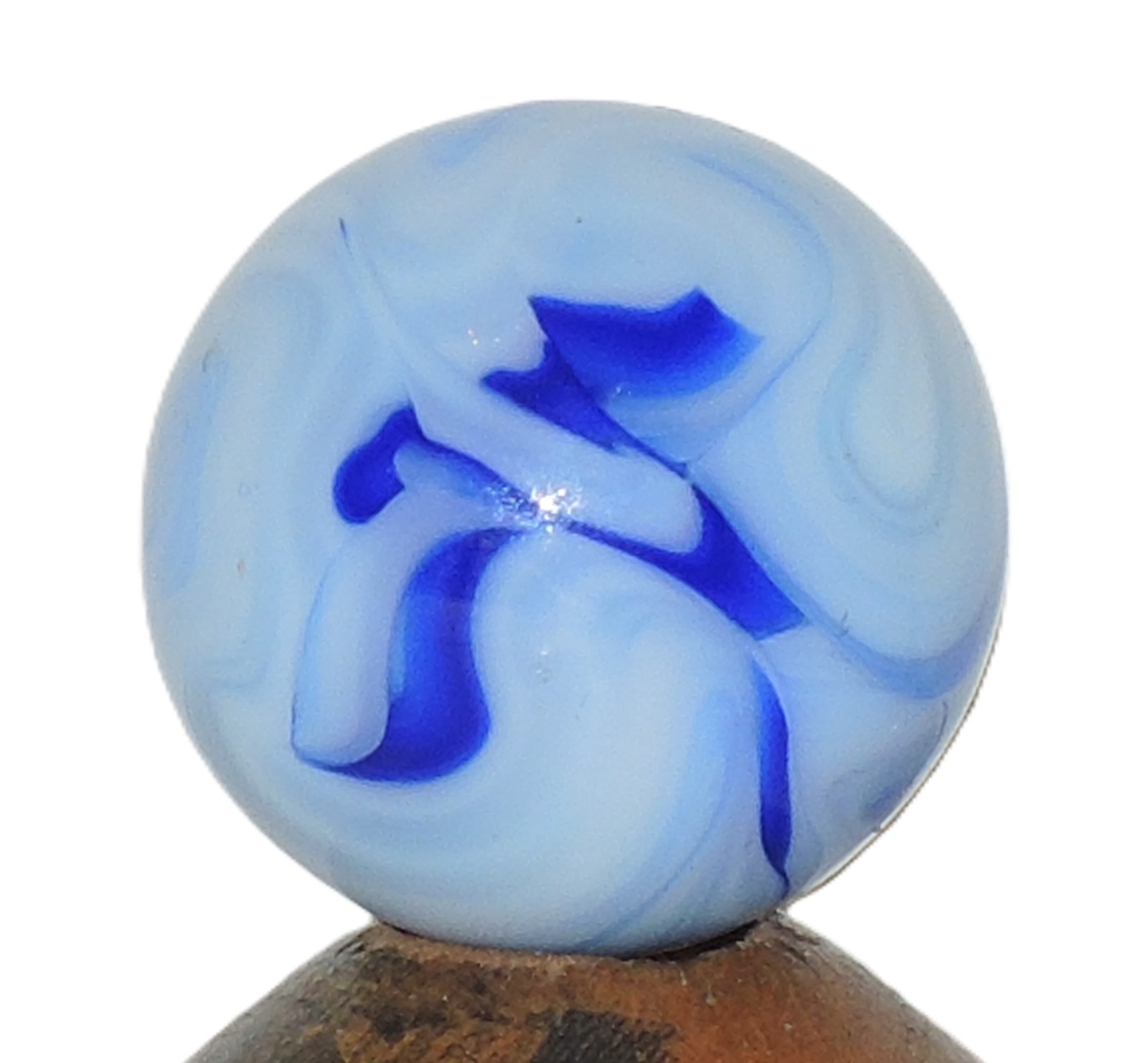 17/32” Killer Busy Ravenswood Blue Raven Flames & Swirls Marble