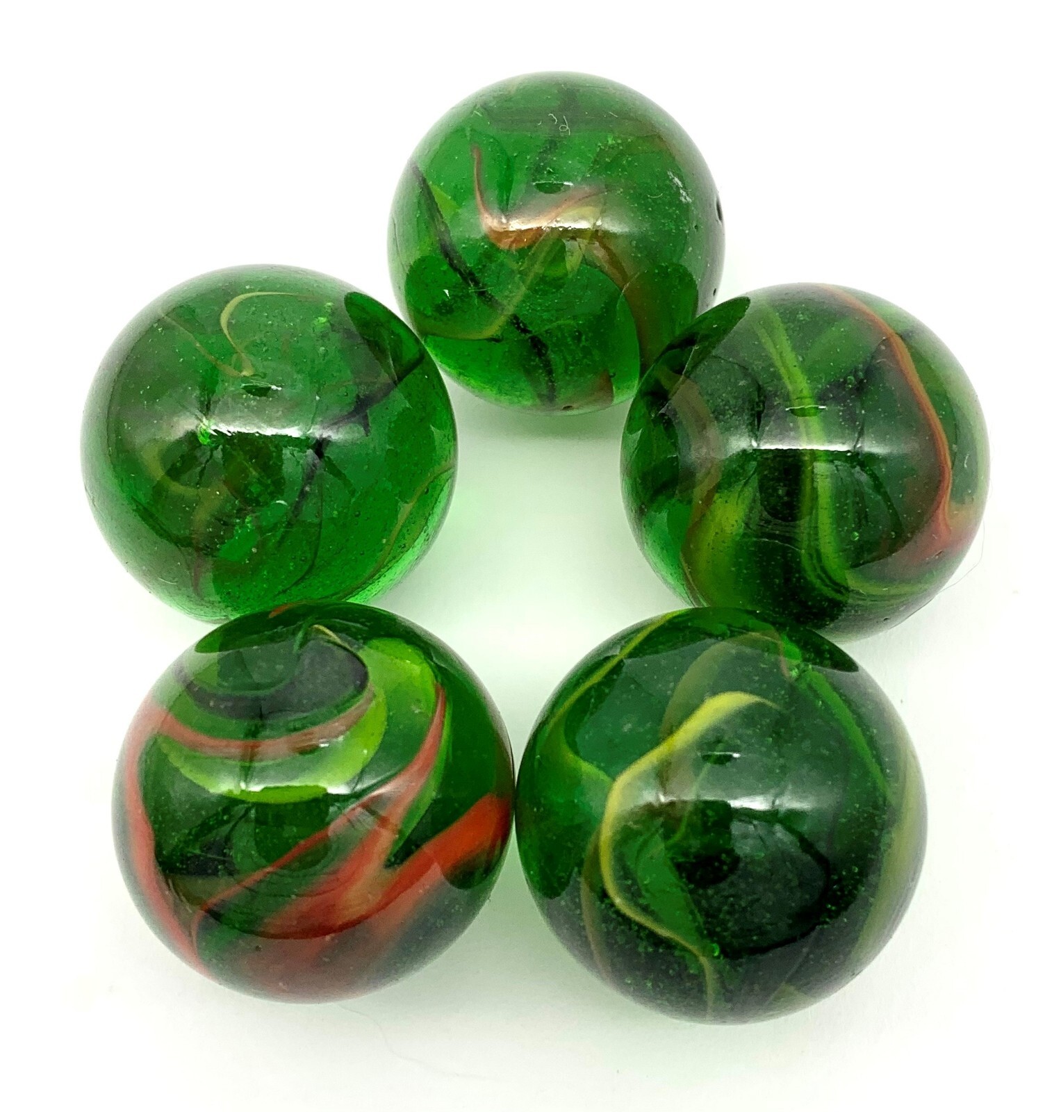 NEW Pk 5 T-Rex 25mm 1″ Glass Mega Marbles Shooters (resembles Pterodactyl) Vacor