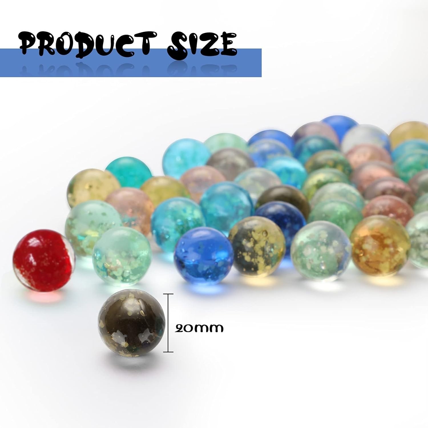 20 Pieces Large Marbles Glowing in The Dark, Marbles Bulk Luminous Colorful H…