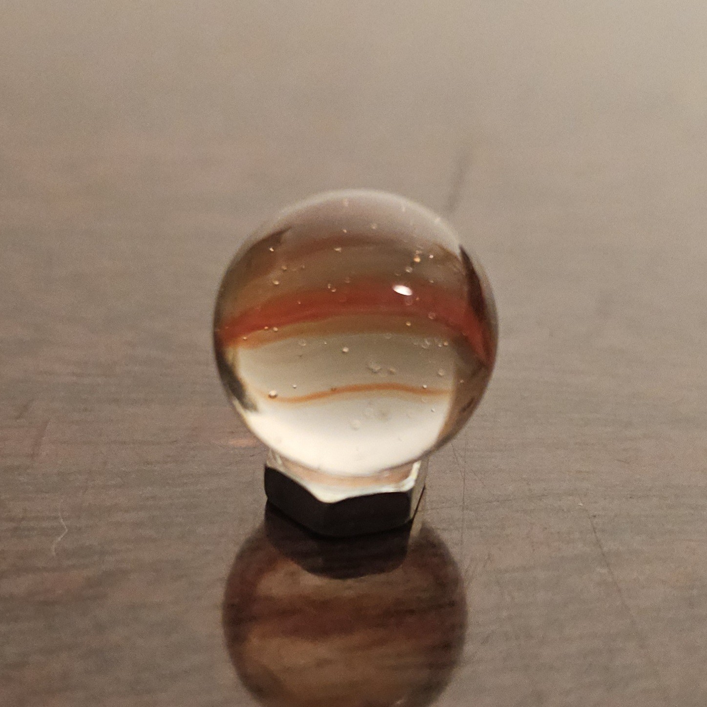 Vintage Vacor Red Spaghetti Ribbon .593″ Glass Marble