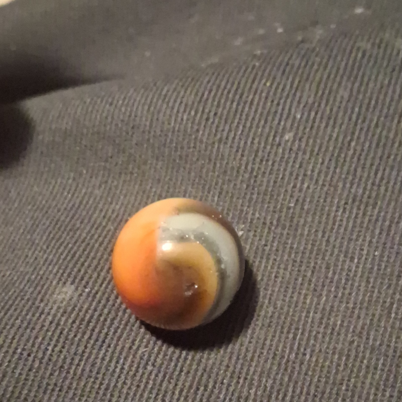 Orange, White, and Brown Swirl Machine Made Toy Marbles for Ages 8-17 Years & Up