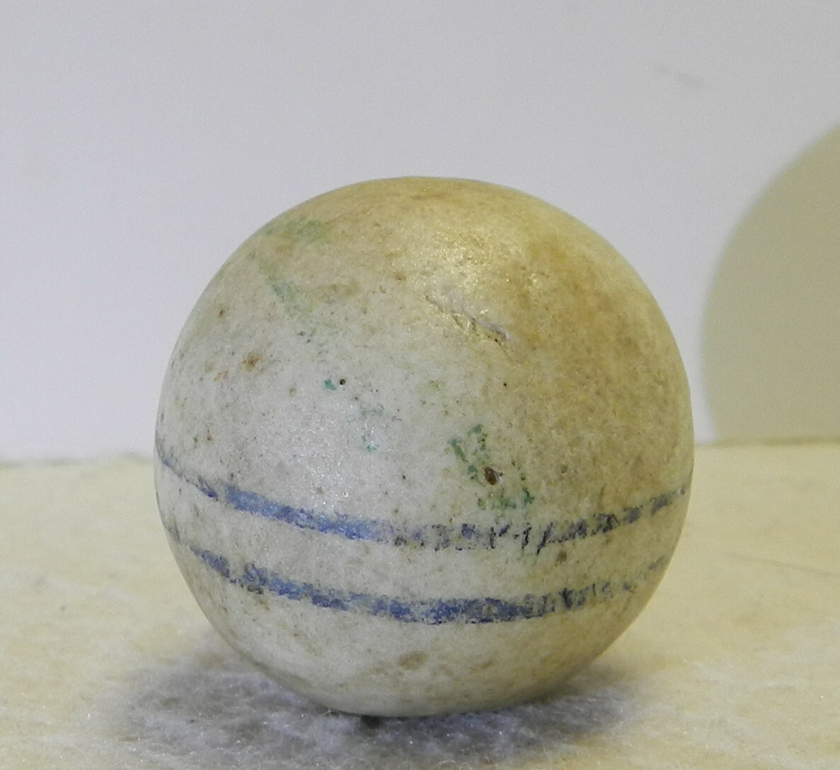 #13680m Large 1.16 Inches Vintage German Handmade Unglazed China Marble