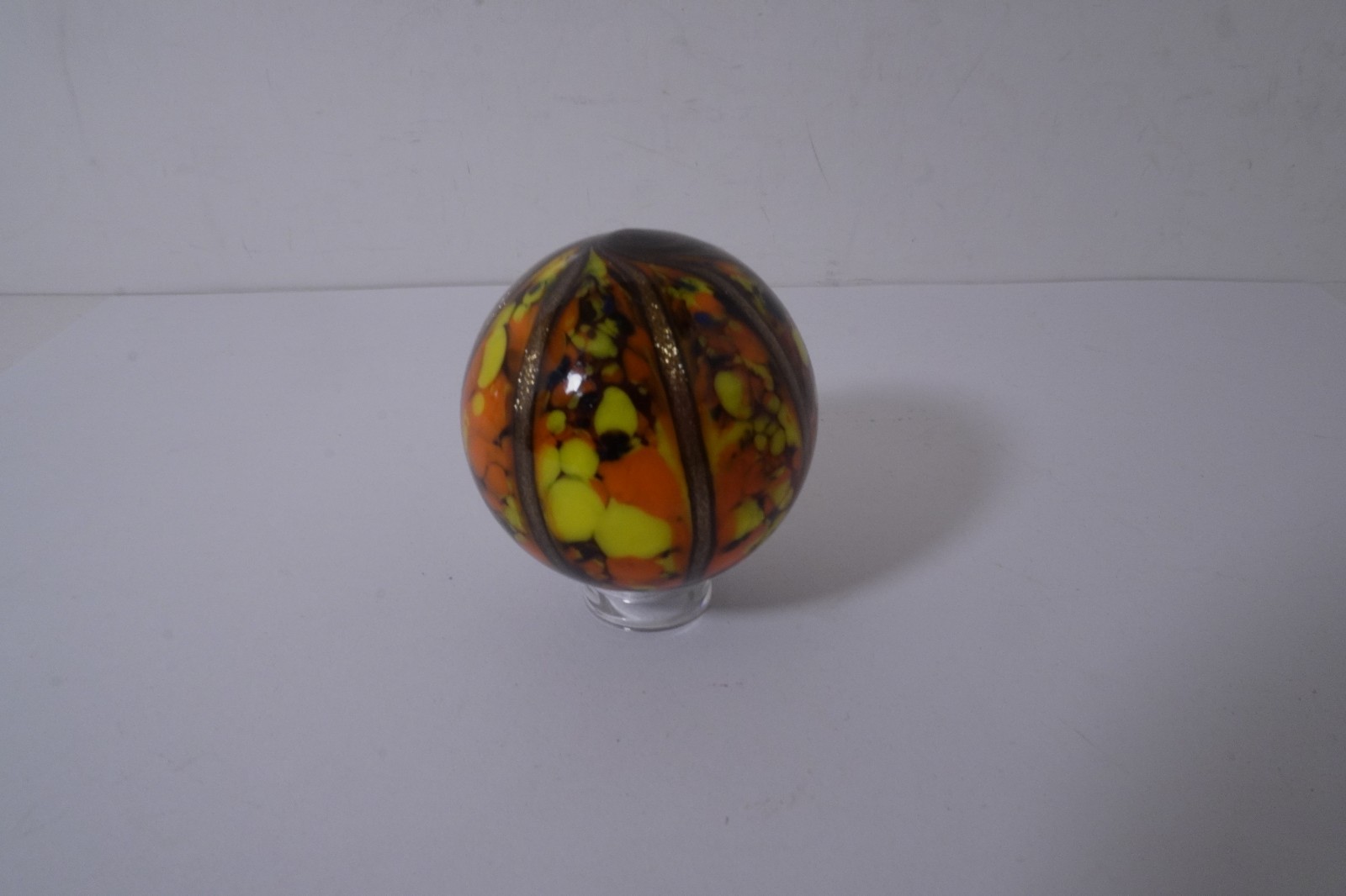A Lovely New Rainbow Colored Handmade Guinea Glass Marble 41 MM = 1-9/16″ Dia.