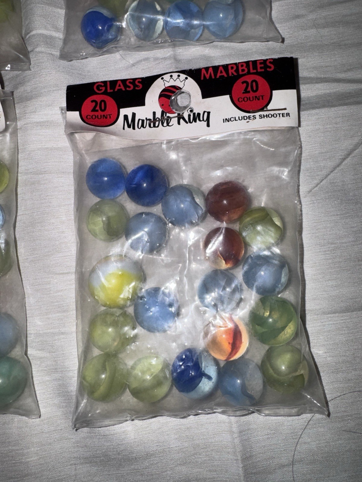 9x Vintage Marble King Marbles 20 Per Pack – 180 Total Glow Cats Eye Shooter