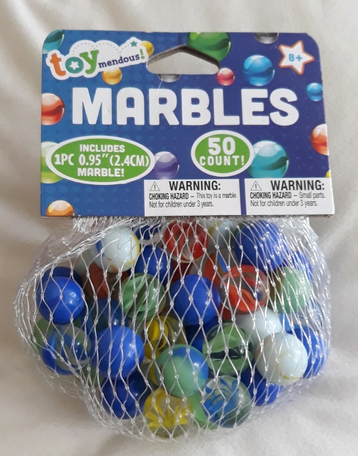 Toymendous 50 pk marbles. 49 Marbles + 1 Shooter. AS SHOWN