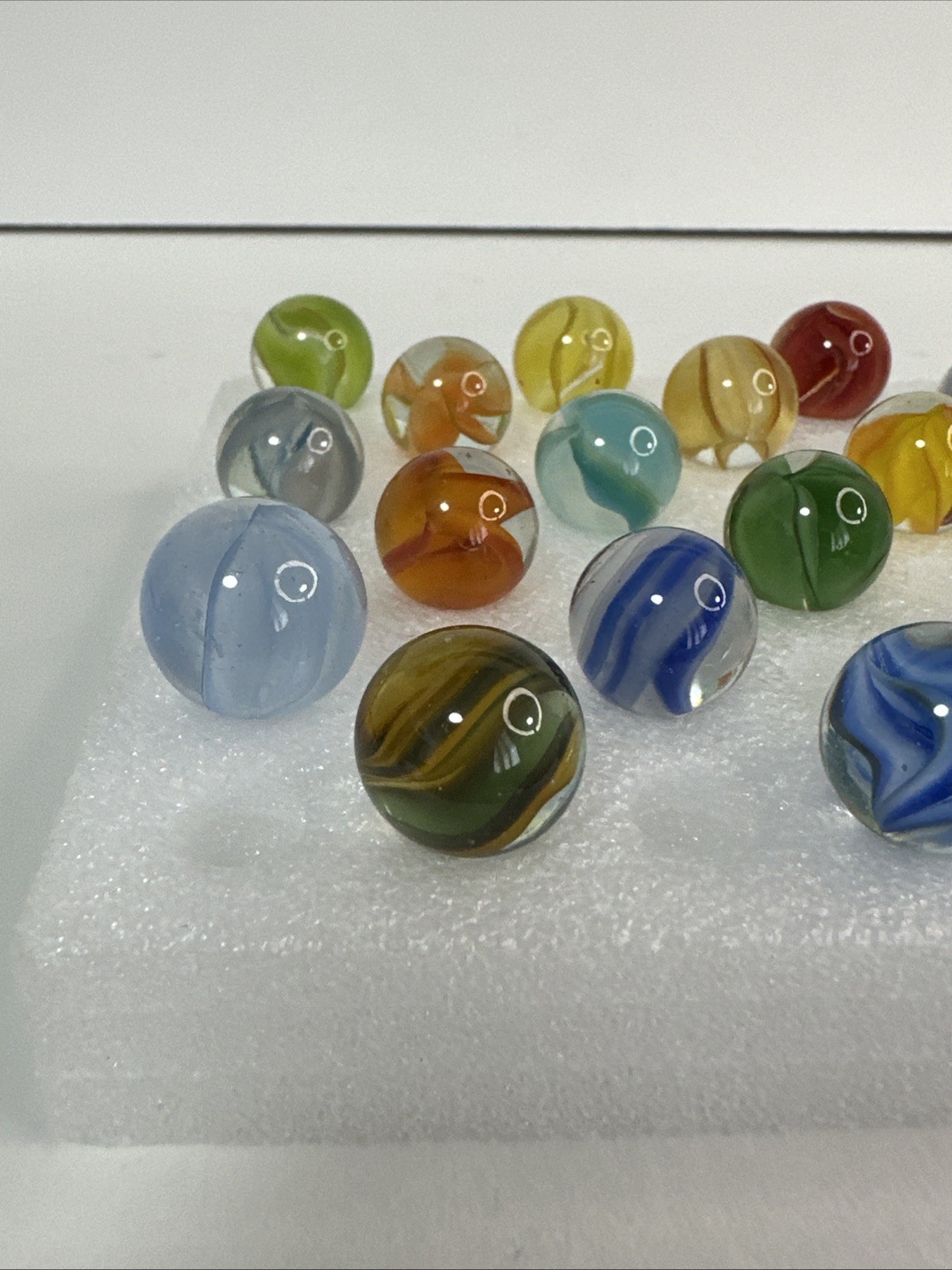 019 Lot Of 30 Vitro Agate Hybrid Cats Eye Marbles! Beautiful Colors