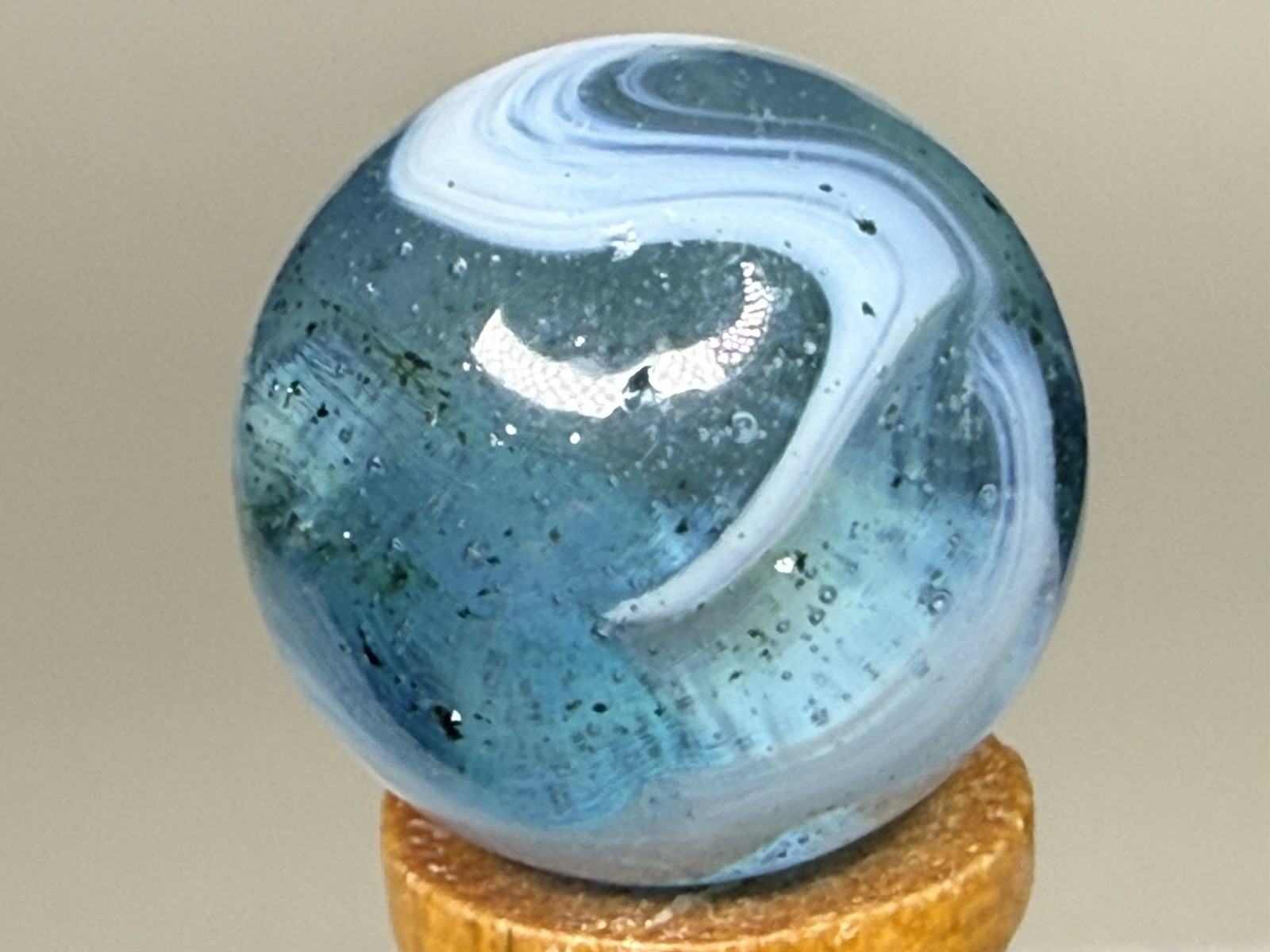 Ravenswood West Virginia Swirl Marble Loaded with Aventurine .58” NM(+)