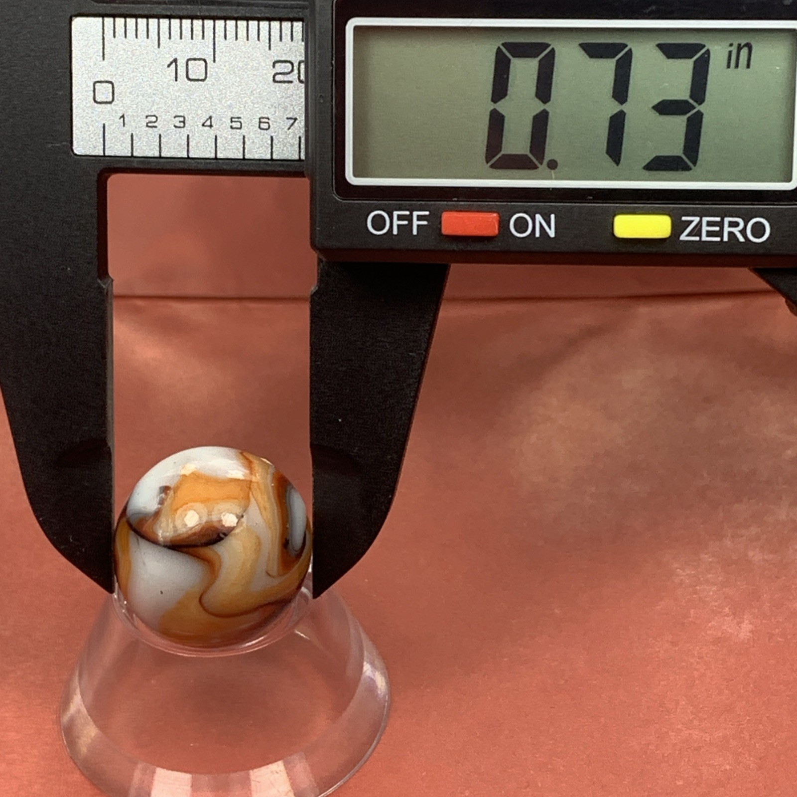 DAS/SAMMY’S/WV/JABO EXTRAORDINARY FLAMED-OUT SWIRLED SHOOTER .73″ BOX02/33