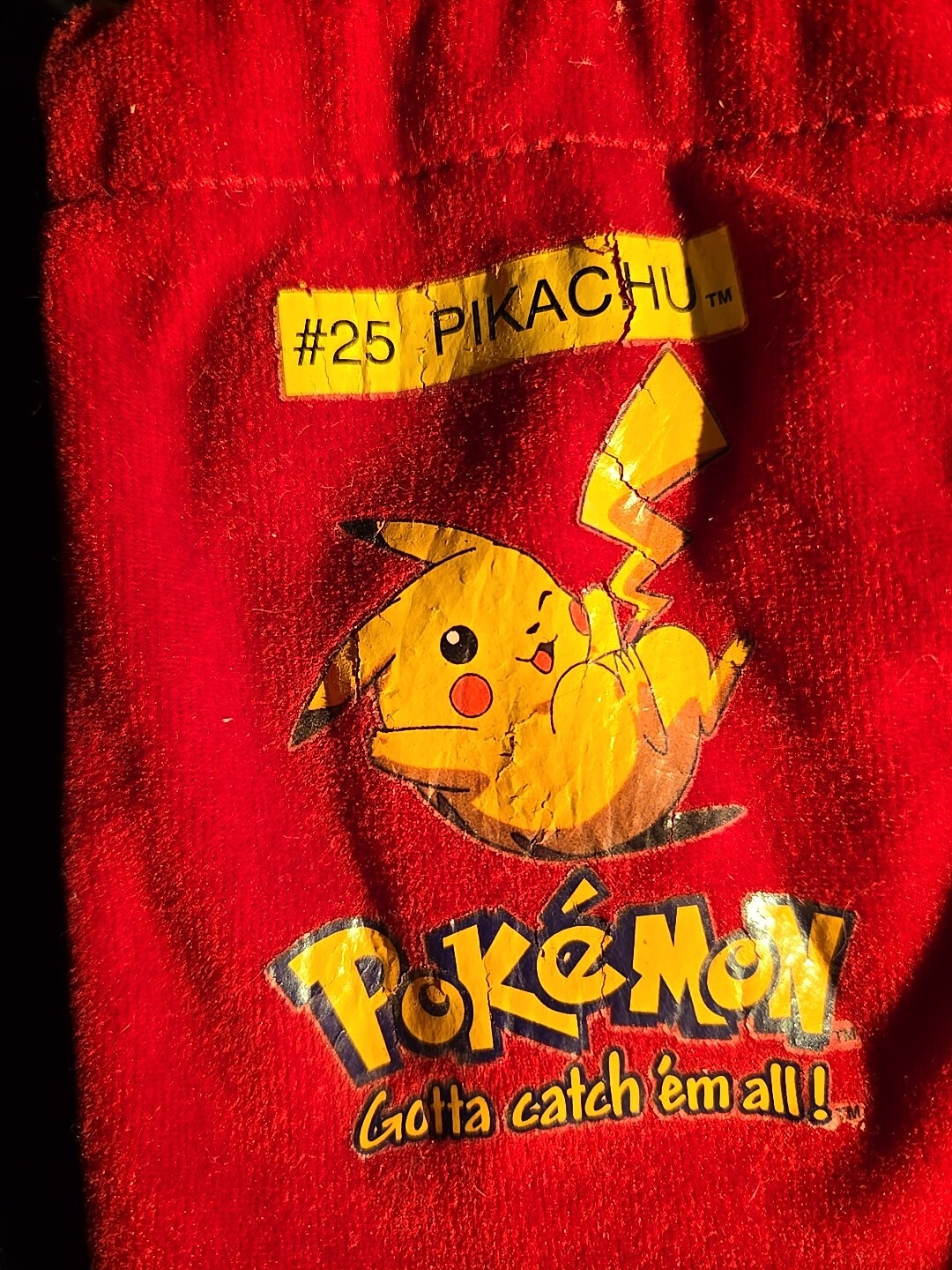 VINTAGE Pokemon Series 1 #25 PIKACHU RED Pouch Bag