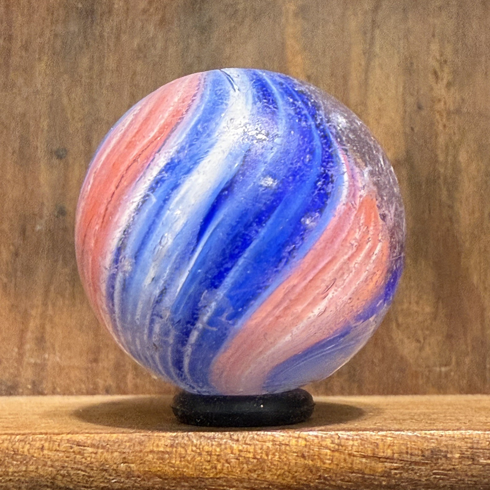 Antique German Handmade Paneled Onionskin Shooter Marble 29/32” Good(+) | (221)
