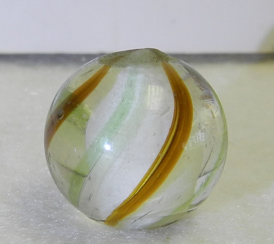 #20285m *Mint* Vintage German Handmade Solid Core Swirl Marble .67 In