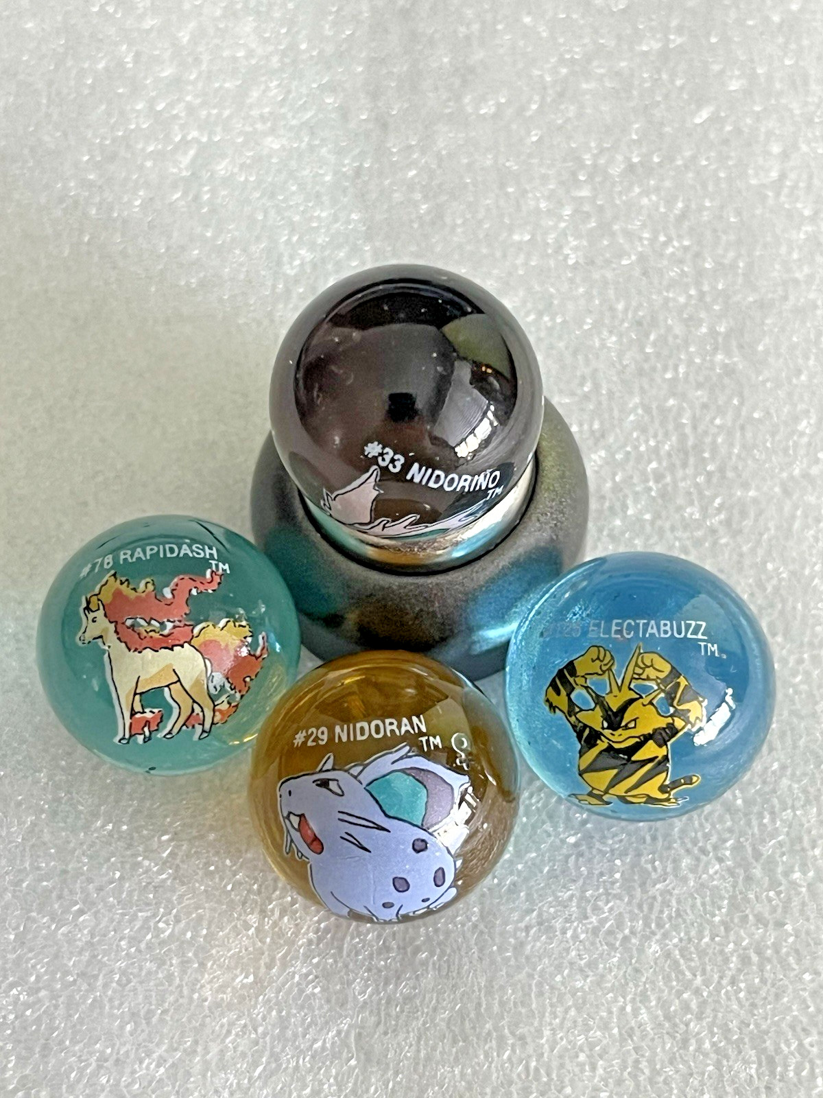Vintage Pokémon Marbles Nidoran Nidorino Rapidash Electabuzz Evolution Set