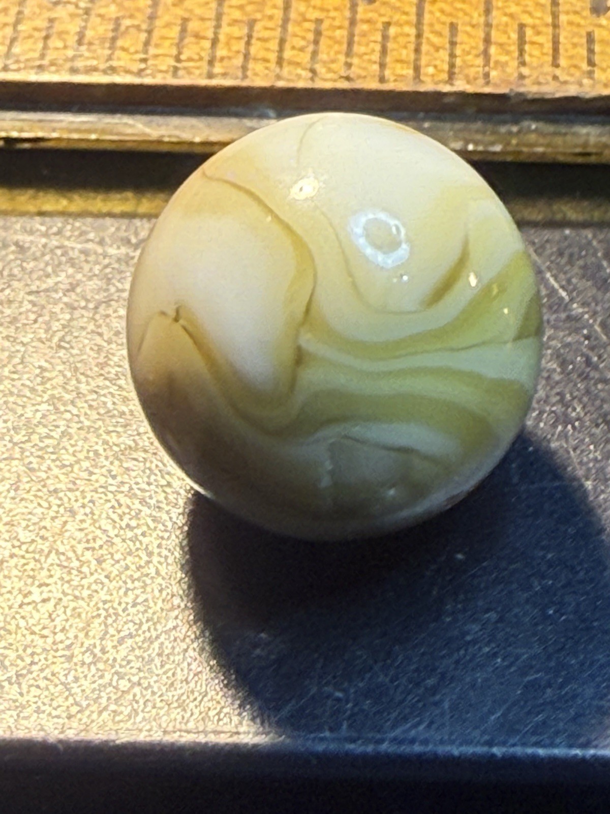 Ravenswood Butterscotch Swirl Old Vintage Marble White Tan Colors