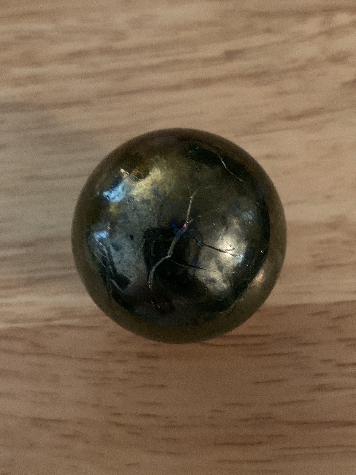 Vintage Large Shooter Marble Purple Blue Iridescent 1.4”