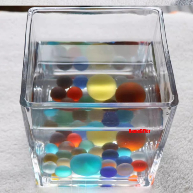 6mm-30mm Frosted Coloured Glass Beads Round Balls Toys Fish Tank Vase Decoration