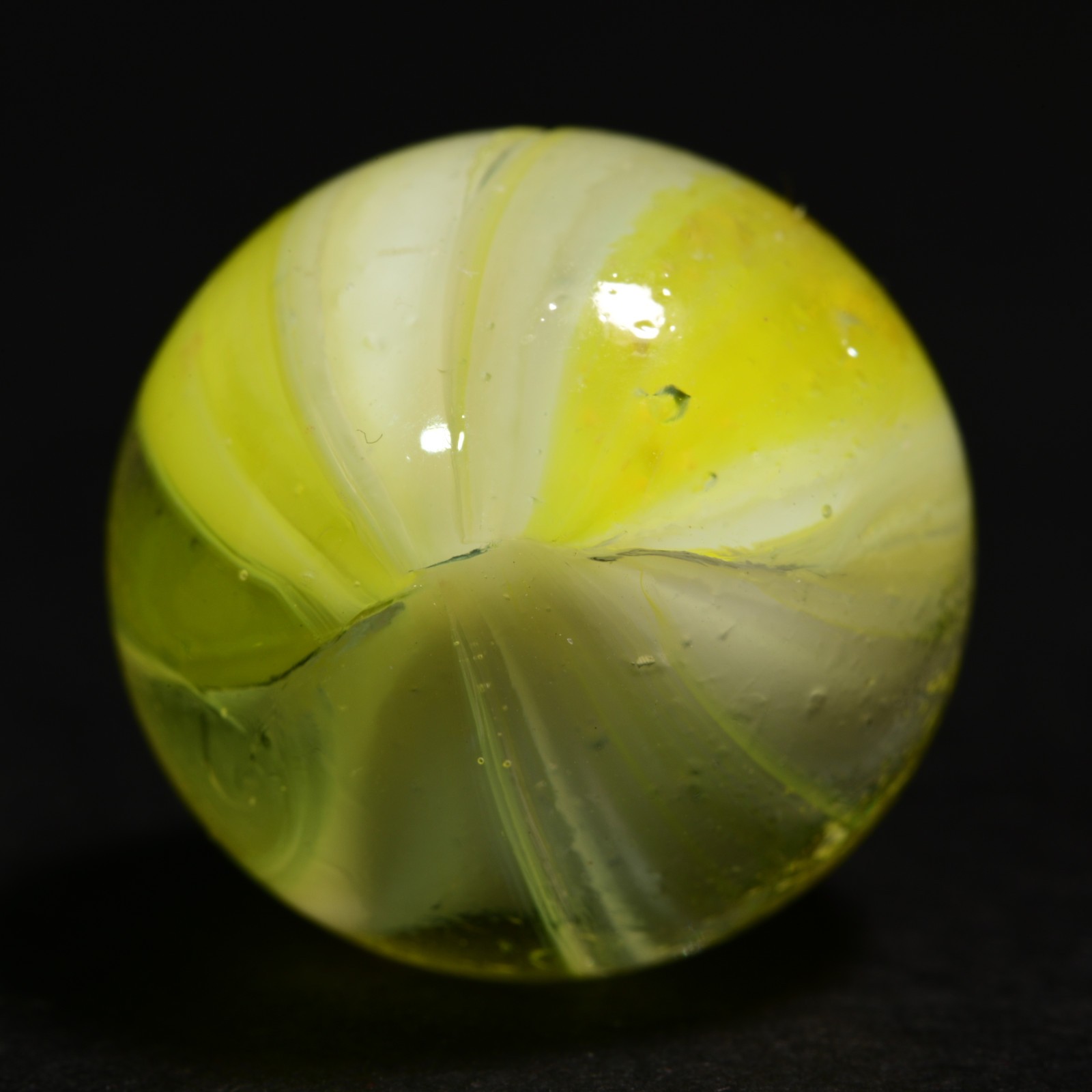 Marble Vintage French Sparkler Bright Primrose Yellow Florette 50s/60s 5/8”