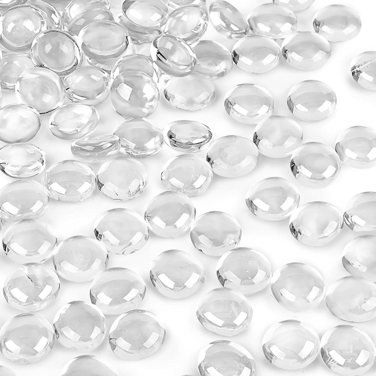 5Lb Flat Glass Marbles, Vase Filler, Glass Pebbles Marbles Bulk for Aquarium Tab