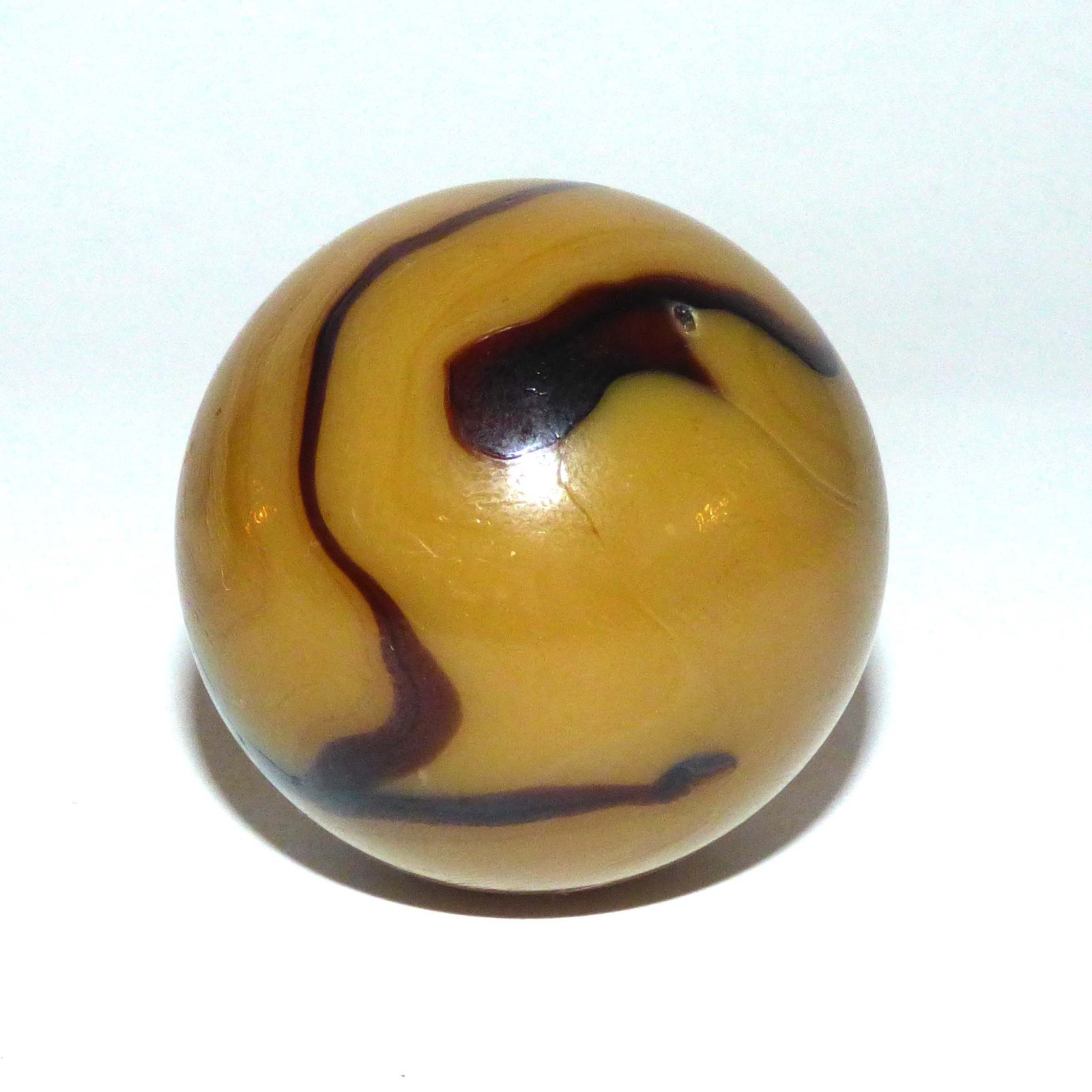 Toe Breaker 50mm Caramel Brown Swirl Vacor Marbles – Rare Pair Set of 2