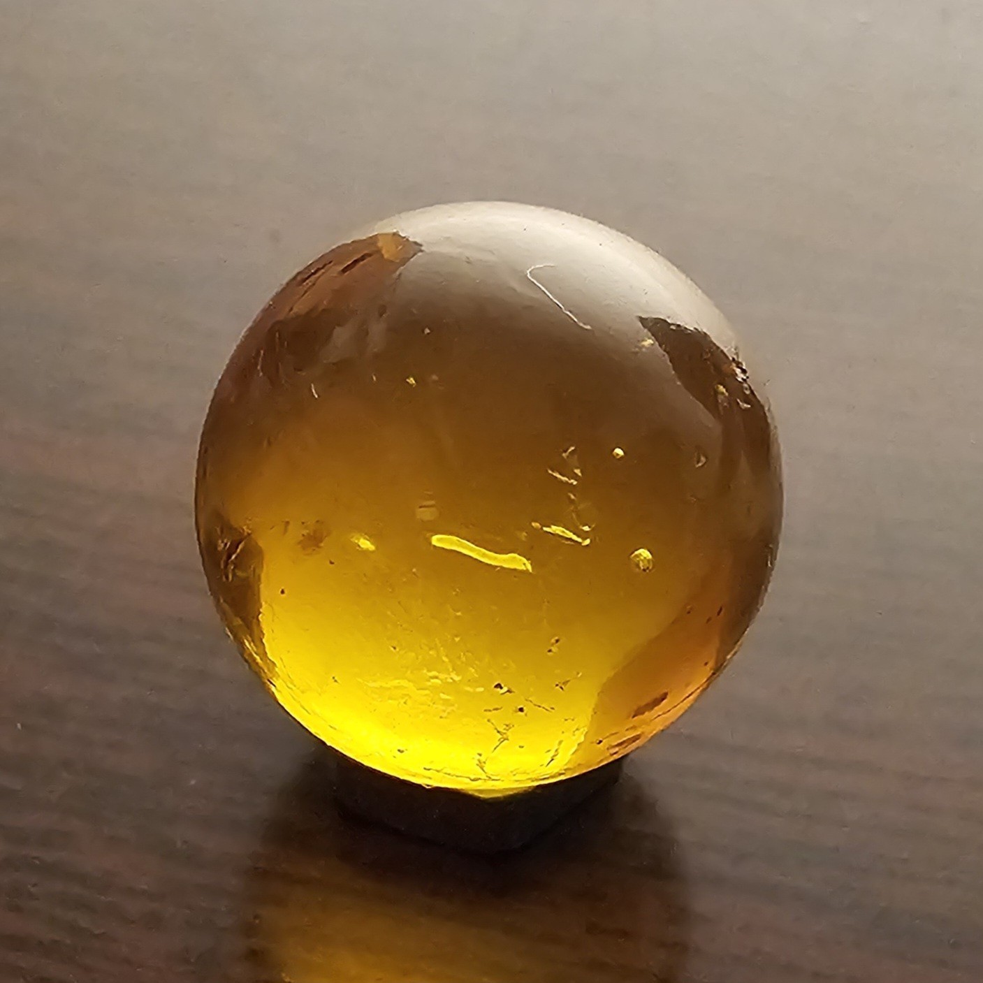Amber Glass Cadmium Glow .562 Marble