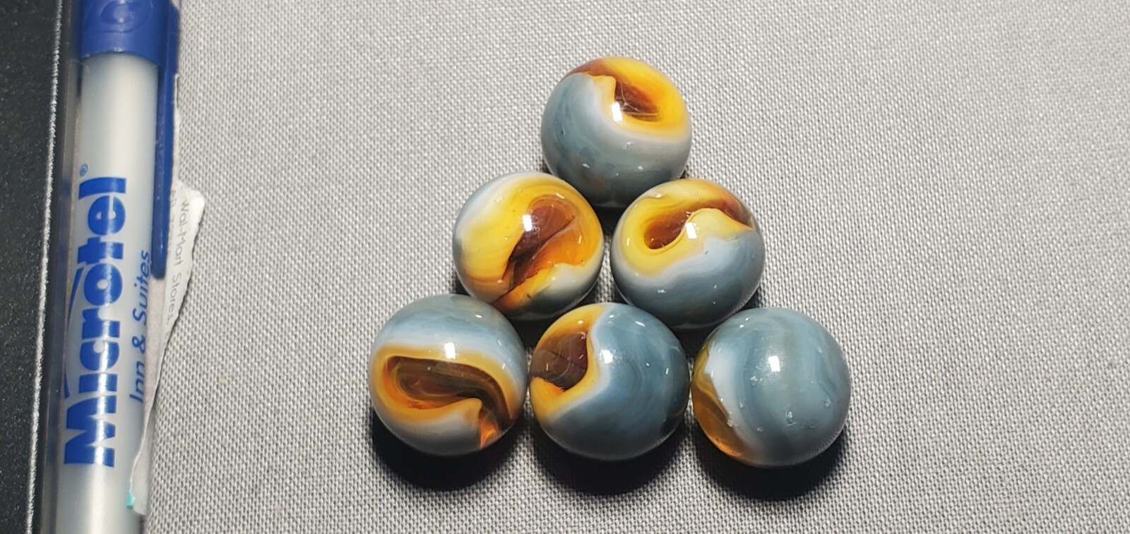 6 OUTSTANDING JABO SWIRL MARBLES $5.99 LOT #41T