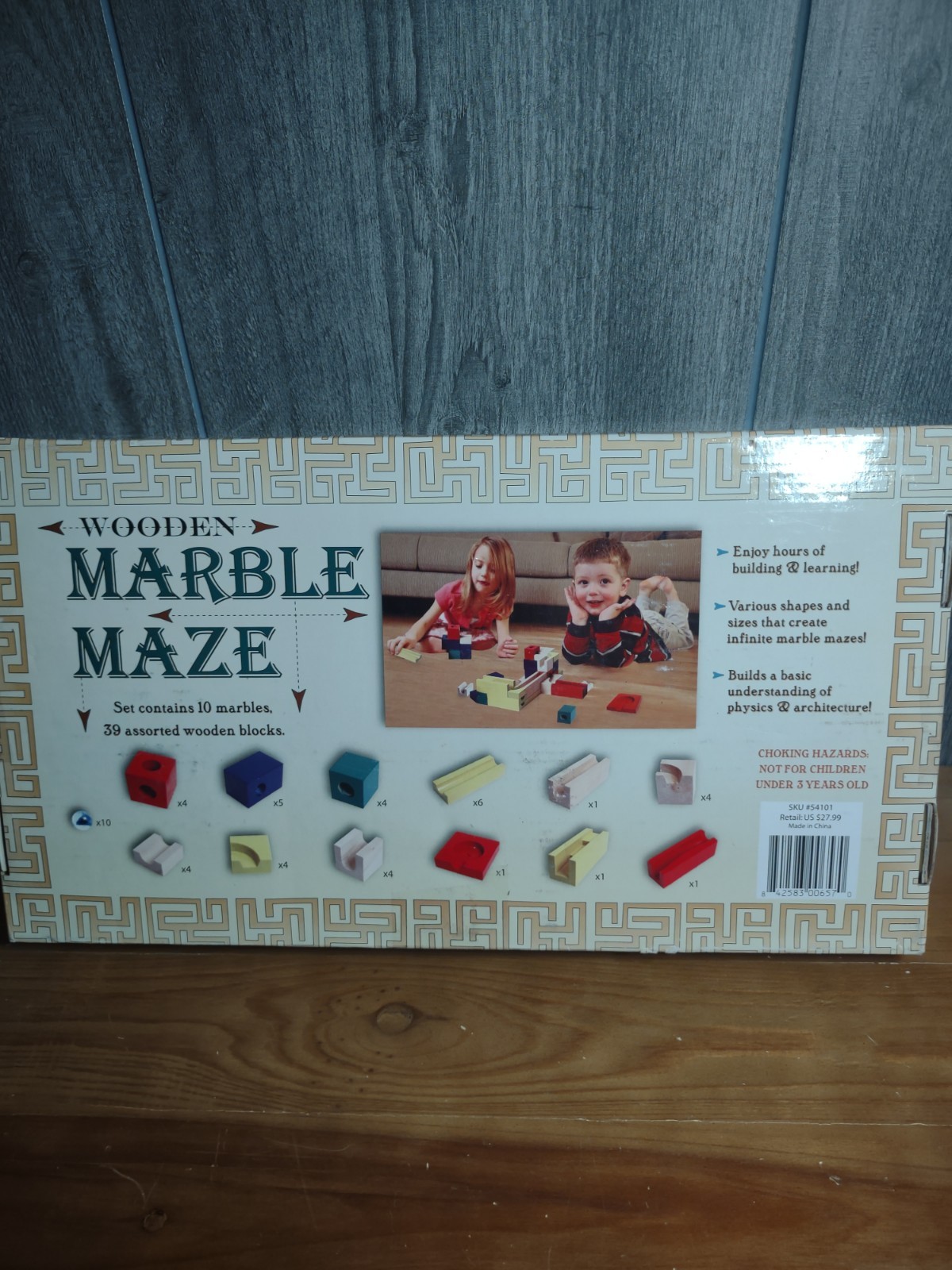 Wooden Marble Maze Various Shapes And Sizes Children Play Set Marbles