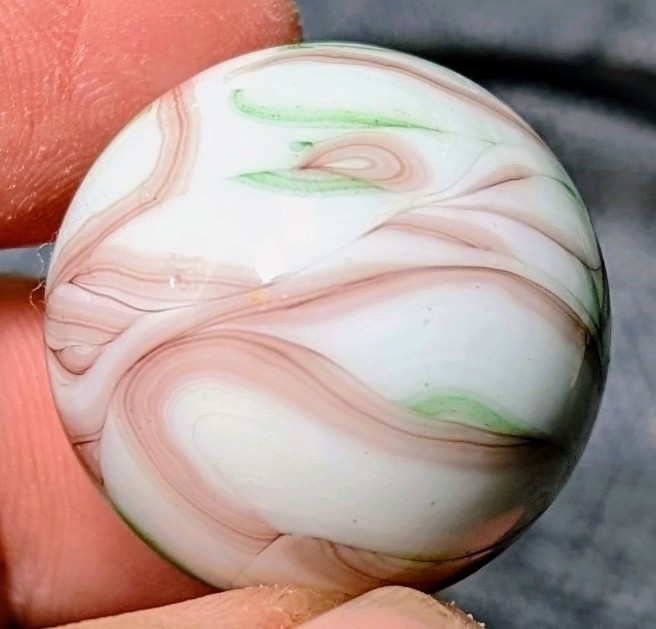 1 & 1/16″+ Massive Busy Veiligglas Opaque Swirl 1950s/1960s Vintage Marbles MM