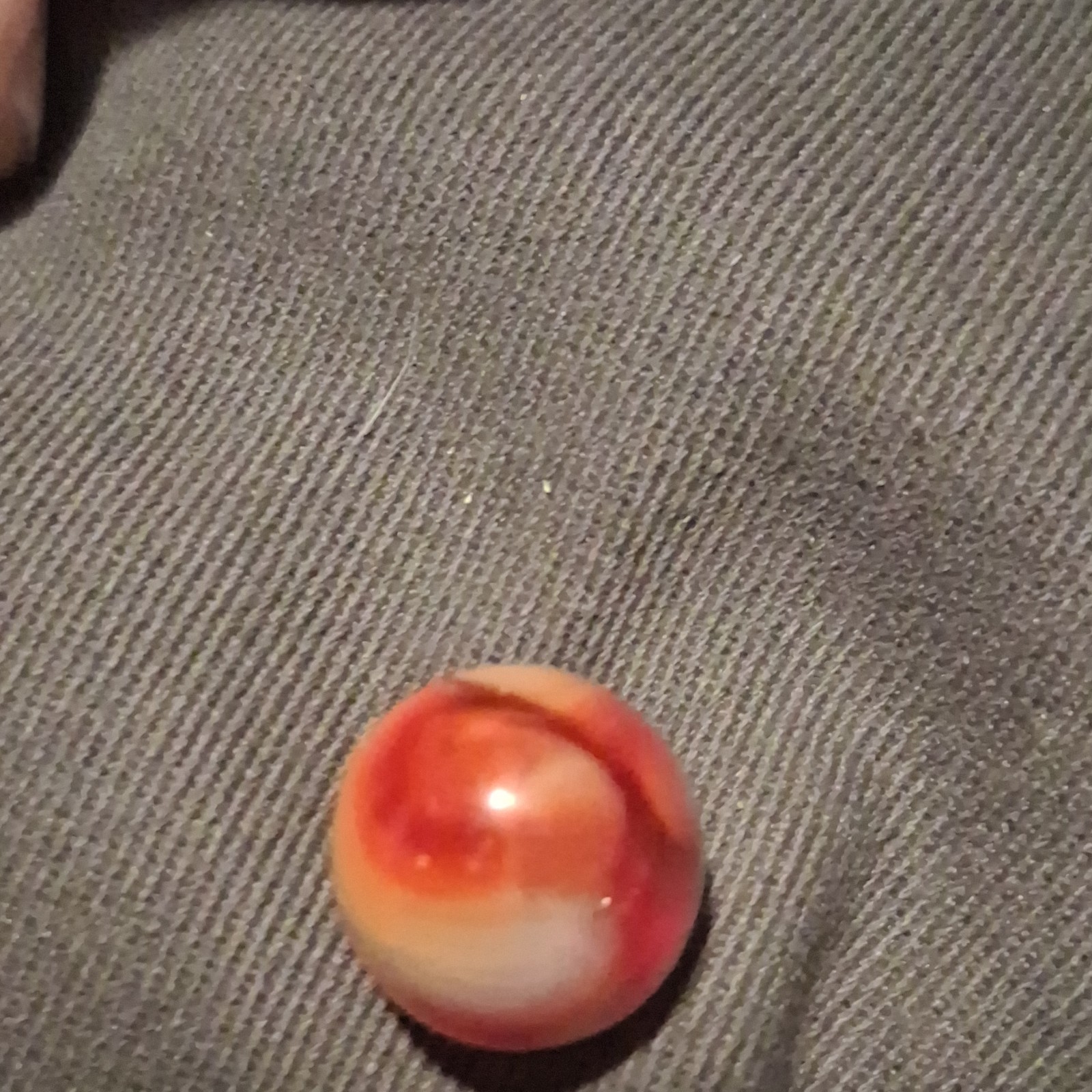 Red and White Swirl Machine Made Toy Marble for Ages 8-17 Years & Up