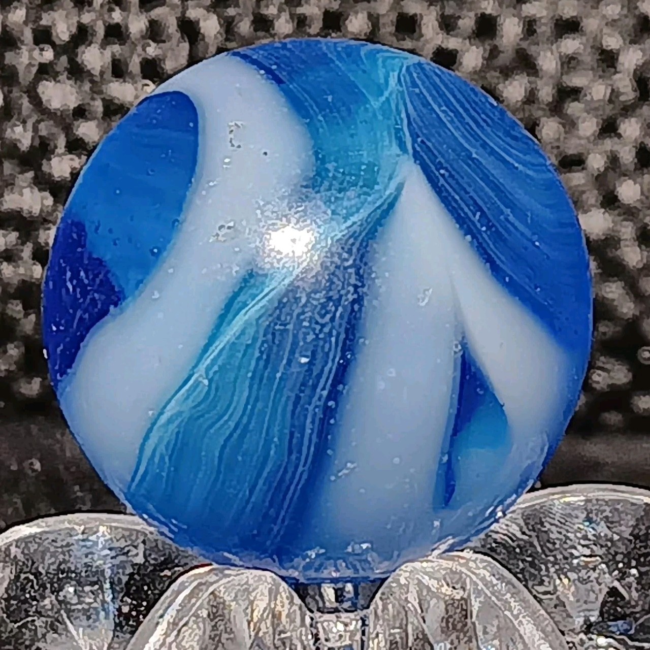 Vintage Jackson Transparent Swirl Marble. 5/8″ Near Mint. Htf Example